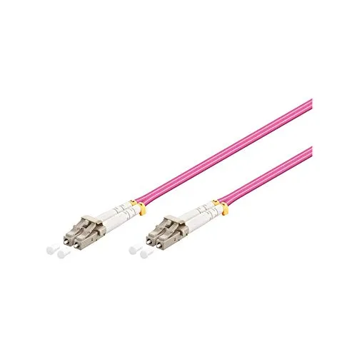 Goobay 95934 Glasfaser Kabel Multimode OM4 Violett Duplex / LC UPC Stecker auf LC UPC Stecker / Lichtwellenleiter LWL Kabel halogenfrei / Violett / Glasfaserkabel 1m