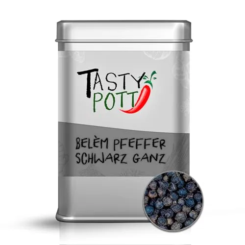 Tasty Pott Pfeffer Sortiment I Pfefferkörner I Feinkost I Spezialitäten I Pepper I Pfefferschoten I Gewürze I Gewürzmischungen (Bio Jumbo Malabar 70g)