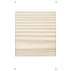 my home Plissee EASYFIX PIA, ohne Bohren, beige 45 cm x 130 cm - Rollos mit patentiertem Trägersystem für einfache Klemmfix-Montage, idealer Sicht- und Blendschutz, ohne Bohren und Schrauben.