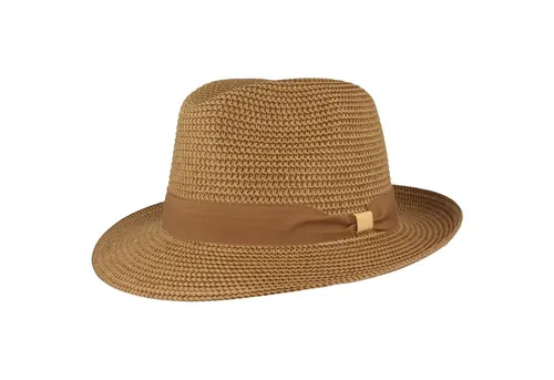 Breiter Strohhut Bogart Kofferhut mit UV Schutz 50+ - Caps & Hüte, stylischer Bogart Kofferhut in khaki meliert mit UV Schutz 50+, perfekt für sonnige Tage und vielseitige Sommerlooks.