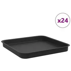 vidaXL Quadratisches Blumentablett 24 pcs Schwarz 25,5 x 25,5 x 2,5 cm - Praktisches und stilvolles Blumentablett für Innen- und Außenbereiche. Aus robustem Kunststoff gefertigt, bietet es hohe Haltbarkeit und einfache Reinigung. Ideal für verschiedene Pflanzen und sofort einsatzbereit!