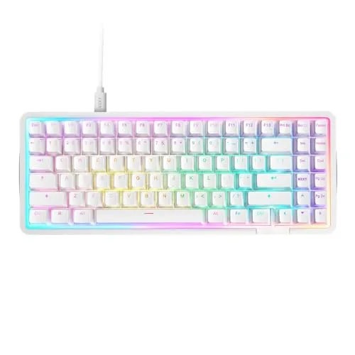 Magnetische RGB-Gaming-Tastatur NZXT Function Elite MiniTKL – anpassbare Betätigung, Doppelschienen-Halleffekt-Schalter, Rapid Trigger, 8K-Abfrage – verbessertes Tippgeräusch und -gefühl – Weiß