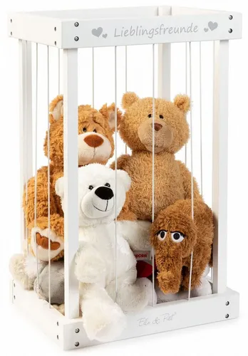 ELLA & PIET® Spielzeugtruhe - Plüschtier-Box aus Holz - Spielzeugkiste für Kuscheltiere, stabil und stilvoll in Weiß, ideal zur Aufbewahrung und Ordnung im Kinderzimmer.