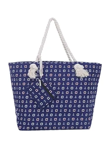 DonDon Strandtasche XXL mit Reißverschluss
