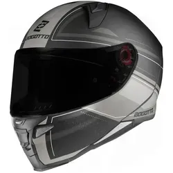 Bogotto FF110 Cinder Helm, schwarz-grau-silber, Größe M - Motorradhelm mit kratzfestem Visier, vorbereitet für Pinlockscheibe und selbsttönendes Visier - ideal für Sicherheit und Komfort beim Fahren.