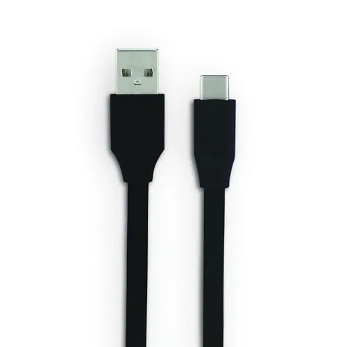 mooov 732093 USB-C/USB-A-Kabel, flach, 3 m, Schwarz