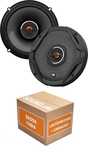 Lautsprecher Boxen Einbaupaket für JBL GX602 kompatibel mit Skoda Fabia II vorne | 2X Tief-Mitteltöner mit integriertem Hochtöner 180W MAX