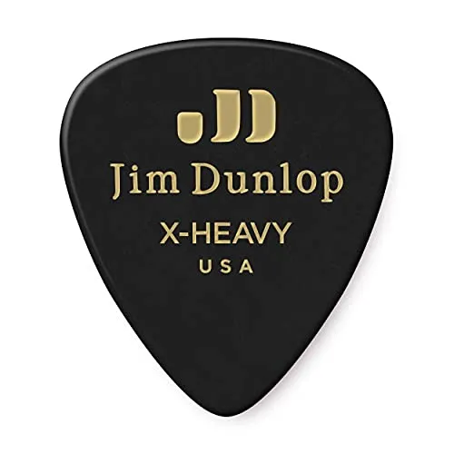 Dunlop DL P 0106 483P03 EXH Genuine Celluloid Classic Extra Heavy Pick (12-Stück) schwarz