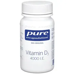 Pure Encapsulations Vitamin D3 4000 I.E. Kapseln - Arzneimittel zur Unterstützung des Immunsystems und der Knochenstärkung, ideal bei geringer Sonnenlichtexposition.