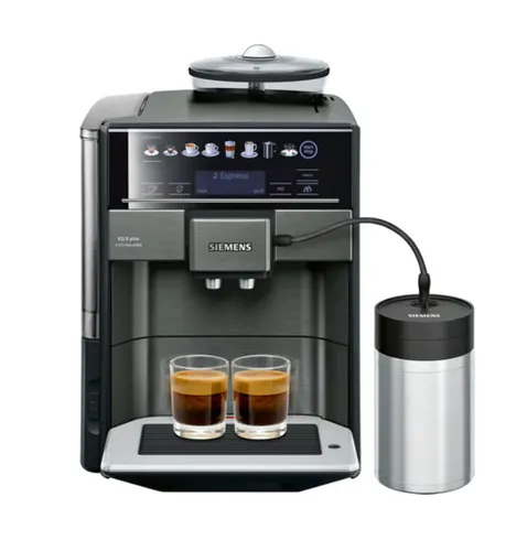 Siemens TE657F09DE Kaffee-Vollautomat - Dark Inox, sensoFlow System für maximales Aroma und individuelle Kaffeevielfalt auf Tastendruck