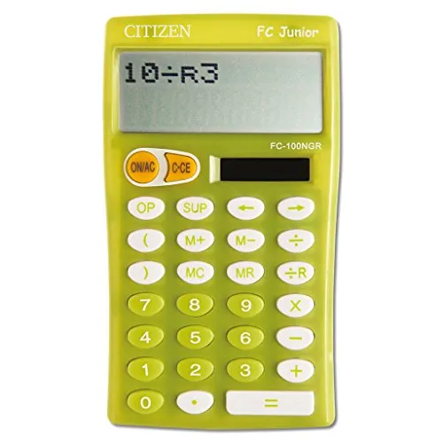 Citizen FC-100N Taschenrechner, Tasche, Akku/Solar, Scientific Rechner, Grün