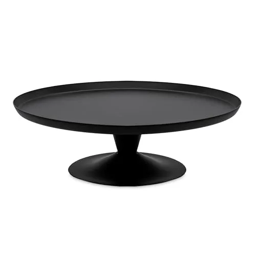 Spetebo Metall Servierständer schwarz mit Fuß in schwarz von Spetebo