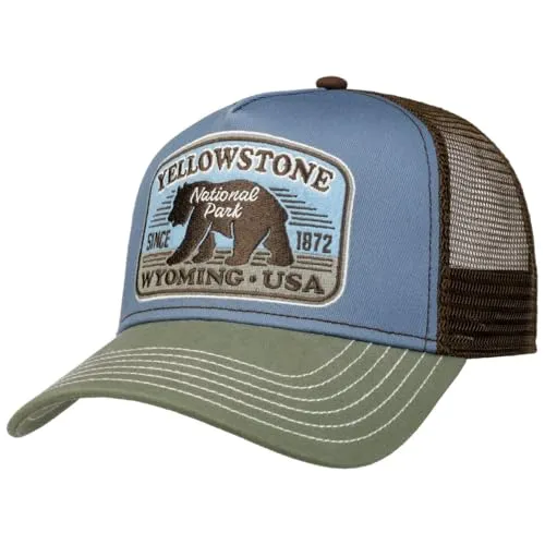 FWS National Park Trucker Cap Basecap Baseballcap Truckercap Meshcap Herren - Snapback, mit Schirm, Schirm Sommer Frühling-Sommer - One Size braun-blau