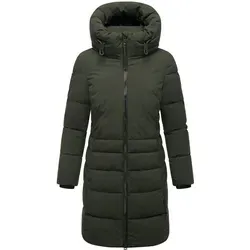 Navahoo Steppmantel Mondnebel XIV - Langer, gesteppter Damen Wintermantel mit hohem Kragen, windabweisend und wärmend, ideal für kalte Tage. Perfekt für modebewusste Frauen!