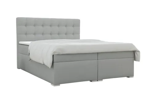 Deine Möbel 24 Boxbett Claudia, Hellgrau, 140x200 cm, mit Stauraum - Boxbett Claudia in Hellgrau mit Taschen-Federkernmatratzen für optimalen Schlafkomfort. Integrierte Bettkästen bieten praktischen Stauraum. Pflegeleichter Kaltschaum-Topper, abnehmbar und waschbar. Stilvolles Design für Ihr Schlafzimmer.