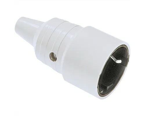 Bachmann Schutzkontaktkupplung Stromadapter zu Schutzkontakt, CEE 7/3, Typ-F, 0 cm, grau montierbar mit Knickschutztülle, 912.971