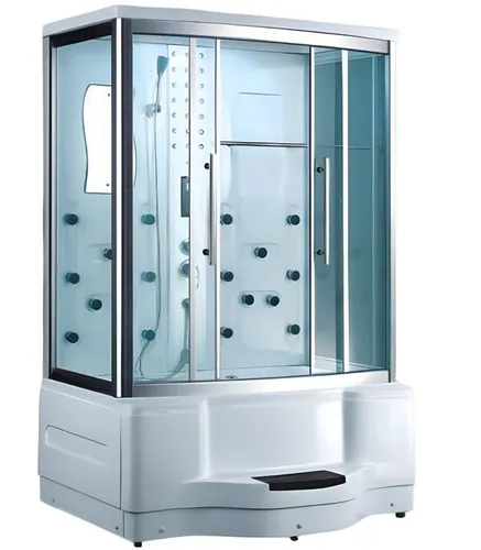 Hydromassage-Dusche 180x98 cm – Komfortdusche mit Massagedüsen - Moderne Multifunktionsdusche mit integrierten Massagedüsen für ein entspannendes Duscherlebnis. Maße: 180 x 98 x 215 cm, aus hochwertigem Acryl und Aluminium. Ideal für Ihr Badezimmer.