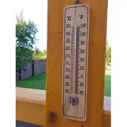 Thermometer Holz Wandthermometer Gartenthermometer Außenthermometer