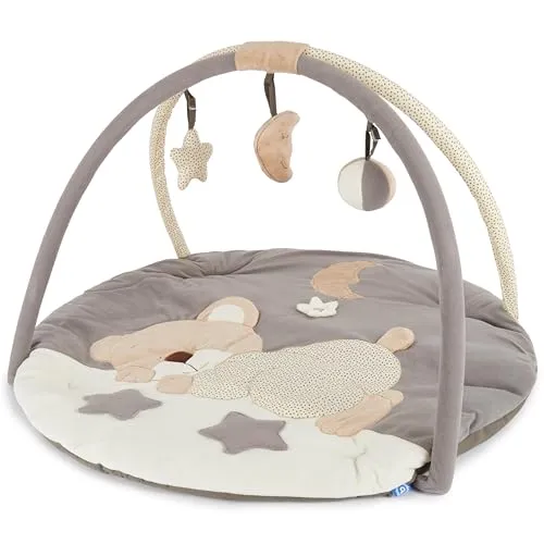 Bieco Krabbeldecke für Baby | Spieldecke mit Spielbogen - Motorikspielzeug für Babys, fördert spielerisch Greifen und Tasten mit Mobile-Elementen. Ideal für Zuhause und unterwegs, leicht transportierbar und waschbar.