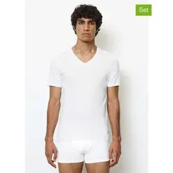 Marc O´Polo Men Essentials 2-Pack V-Neck Shirt, White - T-Shirts für Herren, im praktischen 2-Pack, aus hochwertiger Baumwolle für optimalen Tragekomfort und zeitlosen Stil.