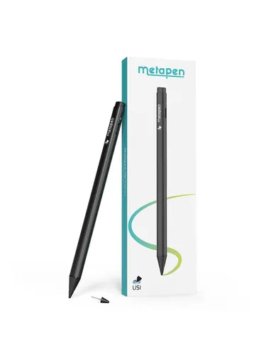 Metapen Pen G1 - Schwarz - Praktischer Stylus für präzises Schreiben und Zeichnen. Sofort einsatzbereit ohne Bluetooth oder App. Mit Handballenablage für komfortables Arbeiten und langer Akkulaufzeit ideal für den täglichen Einsatz.