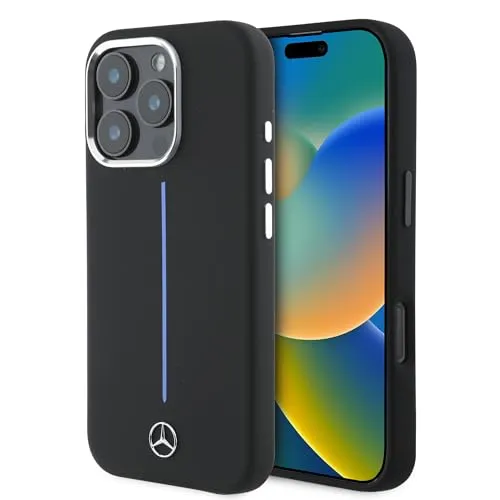 Mercedes MEHMP16L23SUMBK Apple iPhone 16 Pro Hardcase - Taschen & Schutzhüllen – Magnetisches, rutschfestes und schocksicheres Silikon-Case in Blau für optimalen Schutz des iPhone 16 Pro Max.