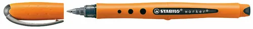 STABILO worker+ Tintenroller - 10er Pack in Schwarz, sanftes Schreibgefühl und rutschfeste Oberfläche für besten Komfort