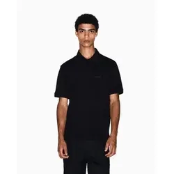 A|X Armani Exchange Herren Poloshirt Schwarz (L) - Elegantes Poloshirt aus Baumwoll-Piqué mit klassischem Kragen und kurzem Arm. Der dezente Schriftzug verleiht dem minimalistischen Design einen Hauch von Stil. Ideal für vielseitige Anlässe.
