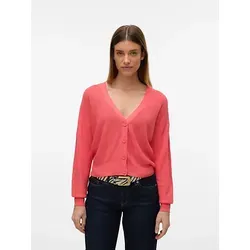Vero Moda Cardigan in Koralle - M - Strickjacke aus 50% LENZINGTM ECOVEROTM Viskose, umweltfreundlich und mit V-Ausschnitt für einen modernen Look.
