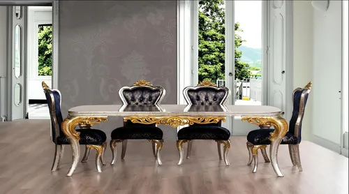 Set 4x Esszimmerstühle im Barockstil - Elegante Esszimmerstühle im 4er-Set, aus hochwertigem Holz mit stilvollem Design. Ideal für ein geschmackvolles Ambiente in Küche oder Esszimmer.