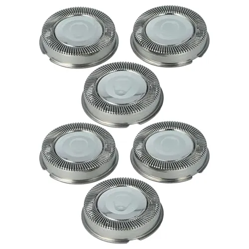 vhbw 6x Ersatz-Scherköpfe kompatibel mit Philips HS345, HS308, HS350B, HS355, HS346, HS350A, HS255B, HS260A, HS260B Elektrorasierer, Silber