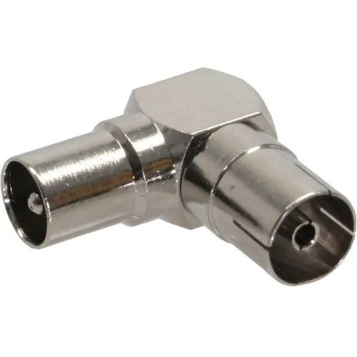 InLine Antenne Koaxial Verbinder Stecker / Buchse, 90° gewinkelt, Metall
