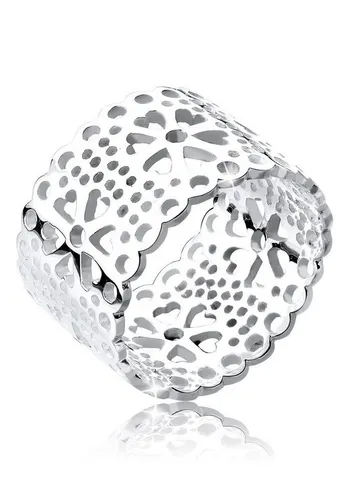 Elli Fingerring Blume Ornament Cut Out 925 Silber, Blume von Elli