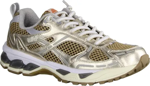 Maripe MRP01 V10 Damenschuhe - Elegante Sneaker in Gold/White - Sneaker aus hochwertigem Leder/Textil mit atmungsaktivem Mesh und herausnehmbarem Fußbett für individuellen Komfort. Ideal für modebewusste Frauen, die Stil und Bequemlichkeit schätzen.