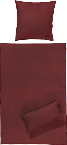 Looks by Wolfgang Joop Bettwäsche Melange-Flanell Bordeaux Größe 1x 135x200 cm + 1x 40x80 cm