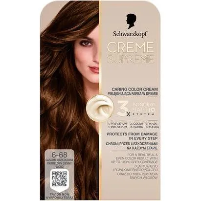 Schwarzkopf Creme Supreme Haarfarbe 6-68 Caramel Dark Blonde