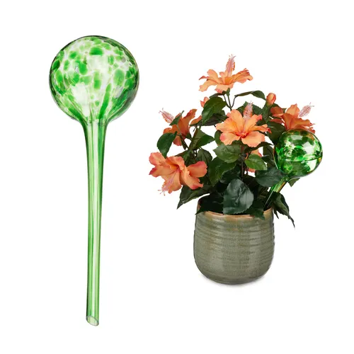 Bewässerungskugel Durstkugel Blumenwasserkugel Blumenwasserspender 2er Set Glas