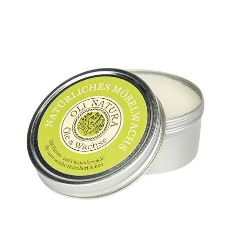 OLI-NATURA Möbelwachs farblos - 125ml - Bienenwachs Holzpflege mit Carnaubawachs - Holzwachs farblos, geruchsmild & lösemittelfrei - Natürlicher Antikwachs