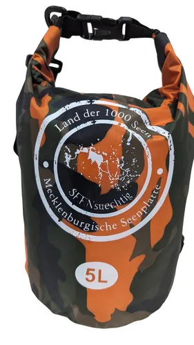 Dry Bag 5 Liter Orange Camouflage Trockensack Seesack wasserdicht Beach Packsack