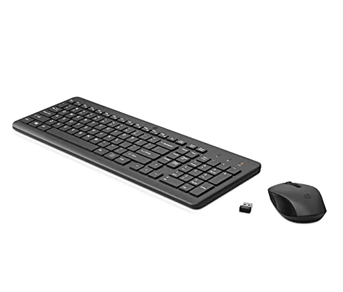 HP Tastatur- und Maus-Set 330 - Kabelloses QWERTZ-Set in Schwarz mit ergonomischem Design und präziser Steuerung für komfortables Arbeiten