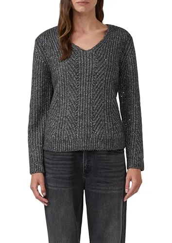 s.Oliver Strickpullover mit Glitzergarn und Pailletten-Details