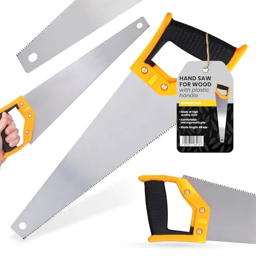 Handsäge Säge 450 mm Fuchsschwanz Holzsäge Baumsäge Sägeblatt Bausäge Gartensäge Gehärteter Scharfe Präzisionszähne Mehrzwecksäge Metallsäge mit Rutschfester Griff