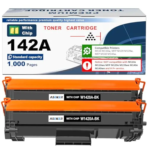 142A W1420A Tonerkartusche [mit Chip] Kompatibel für HP LaserJet M110 M110w MFP M139 M139w M140 M140w Drucker ( 2 Schwarze )
