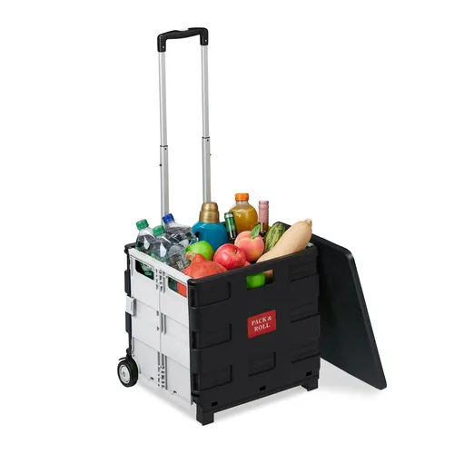 Einkaufstrolley mit Deckel – Klapptrolley für einfachen Transport