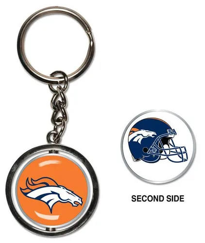 Denver Broncos Schlüsselanhänger Spinning 2 sided Metall Key Ring,NFL Football