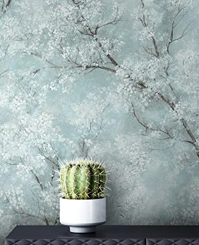 Newroom Vliestapete Bene Muster 1, Blau - Moderne Blumentapete in Blau und Türkis, ideal für Schlafzimmer, Wohnzimmer oder Küche. Setzt frische Akzente und sorgt für eine freundliche Atmosphäre.