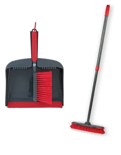 Dirt Devil 3-tlg Teleskopbesen mit Stiel Kehrset Kehrschaufel Handfeger Besenset