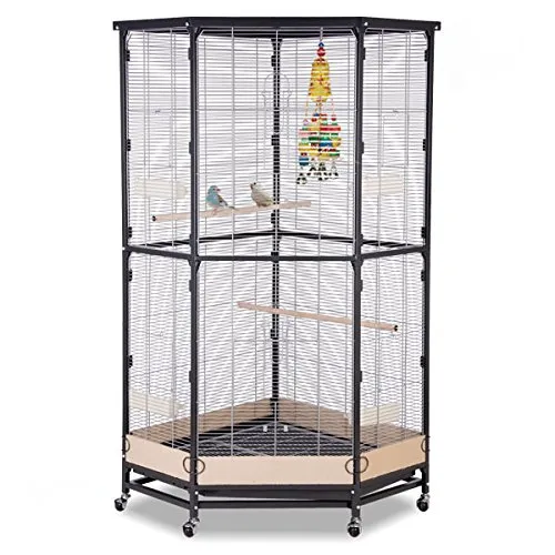 Montana Cages | Eck Voliere, Zimmervoliere, Käfig Villa Esquina - Antik/Platinum