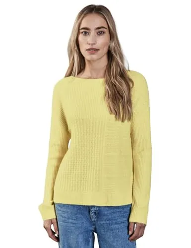 STREET ONE Strukturmix-Pullover - Pullover für Damen mit U-Boot-Ausschnitt, Langarm und angenehmem Materialmix, ideal für einen lässigen Look und optimalen Tragekomfort.