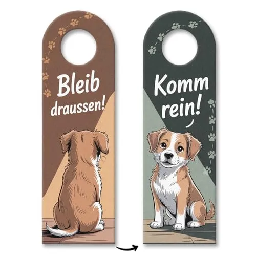 Hund Komm rein Bleib draußen Türhänger für Hundeliebhaber lustiger Spruch für Hundeliebhaber-Türschild